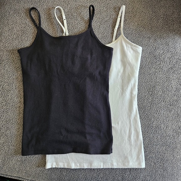 SO Tops - SO Camisole Tank Top Womens M L Black White Shelf Bra Adjustable Straps Summer